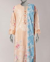 Junaid Jamshed Peach Lawn Suit- Pakistani Lawn Dress