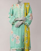 Junaid Jamshed Mint Green Lawn Suit- Pakistani Lawn Dress