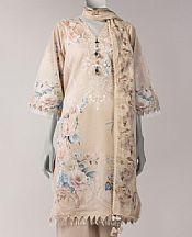Junaid Jamshed Beige Lawn Suit- Pakistani Designer Lawn Suits