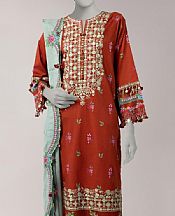 Junaid Jamshed Pale Carmine Lawn Suit- Pakistani Designer Lawn Suits
