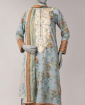 Junaid Jamshed Light Blue Lawn Suit- Pakistani Designer Lawn Suits