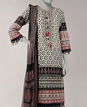 Junaid Jamshed Black/Off White Lawn Suit- Pakistani Designer Lawn Suits