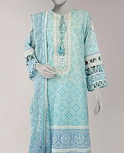 Junaid Jamshed Light Turquoise Lawn Suit- Pakistani Designer Lawn Suits