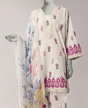 Junaid Jamshed Off White Lawn Suit- Pakistani Designer Lawn Suits
