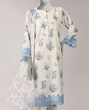 Junaid Jamshed Off White Lawn Suit- Pakistani Designer Lawn Suits