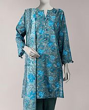 Junaid Jamshed Greyish Turquoise Lawn Suit- Pakistani Lawn Dress