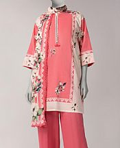 Junaid Jamshed Light Carmine Pink Lawn Suit- Pakistani Designer Lawn Suits