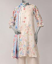 Junaid Jamshed Off White Lawn Suit- Pakistani Lawn Dress