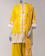Junaid Jamshed Golden Yellow Lawn Suit- Pakistani Designer Lawn Suits