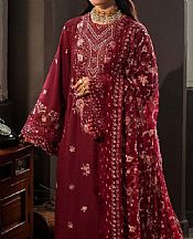Kahf Wine Red Karandi Suit- Pakistani Winter Clothing