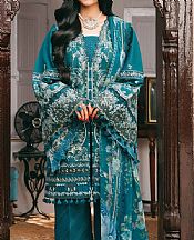 Kahf Teal Lawn Suit- Pakistani Lawn Dress