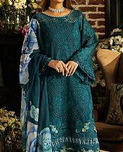 Kahf Teal Lawn Suit- Pakistani Designer Lawn Suits