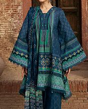 Kahf Denim Blue Lawn Suit- Pakistani Lawn Dress