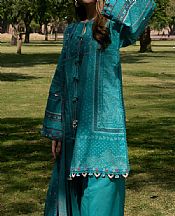 Kahf Teal Lawn Suit- Pakistani Lawn Dress