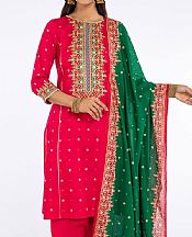 Carmine Red Lawn Suit- Pakistani Designer Lawn Dress