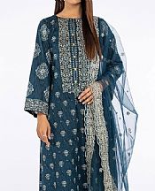 Teal Blue Lawn Suit- Pakistani Designer Lawn Dress