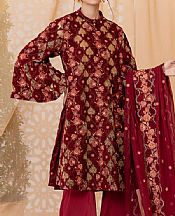 Scarlet Velvet Suit (2 Pcs)- Pakistani Winter Clothing