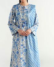 Kayseria Ivory/Blue Lawn Suit- Pakistani Designer Lawn Suits
