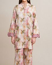 Kayseria Ivory/Pink Khaddar Suit (2 Pcs)- Pakistani Winter Dress