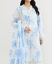 Kayseria Off White/Blue Lawn Suit- Pakistani Designer Lawn Suits