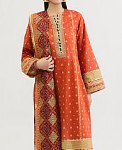 Kayseria Bright Orange Lawn Suit- Pakistani Lawn Dress