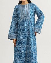 Kayseria Blue/Off White Lawn Suit (2 pcs)- Pakistani Designer Lawn Suits