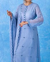 Cornflower Blue Malmal Suit- Pakistani Chiffon Dress