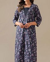 Kayseria Navy Blue Lawn Suit (2 pcs)- Pakistani Designer Lawn Suits