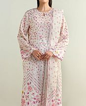 White/Pink Lawn Suit