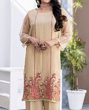 Ketifa Ivory Organza Suit (2 Pcs)- Pakistani Designer Chiffon Suit