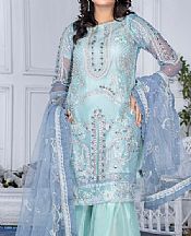 Ketifa Light Turquoise Organza Suit