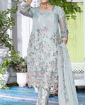 Ketifa Slate Grey Tarkash Suit- Pakistani Chiffon Dress