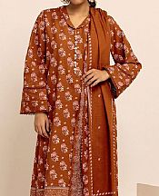 Khaadi Rust Khaddar Suit- Pakistani Winter Clothing