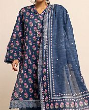 Khaadi Blue Khaddar Suit- Pakistani Winter Dress