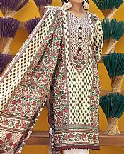 Khaadi Cream Lawn Suit- Pakistani Designer Lawn Suits