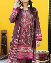 Khaadi Maroon Lawn Suit- Pakistani Lawn Dress