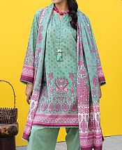 Khaadi Light Green Lawn Suit- Pakistani Designer Lawn Suits