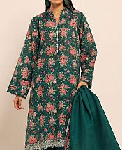 Khaadi Teal Green Khaddar Suit- Pakistani Winter Clothing