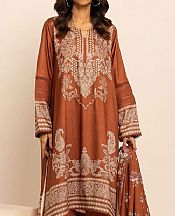 Khaadi Rust Viscose Suit- Pakistani Winter Clothing