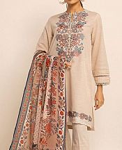 Khaadi Ivory Crosshatch Suit- Pakistani Winter Dress