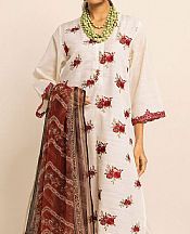 Khaadi Off-white Crosshatch Suit- Pakistani Winter Clothing