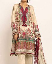 Khaadi Beige Cotton Satin Suit- Pakistani Winter Clothing