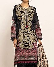 Khaadi Black Cotton Satin Suit- Pakistani Winter Clothing