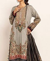 Khaadi Light Grey Cotton Satin Suit