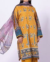 Mustard Dobby Suit- Pakistani Designer Lawn Dress