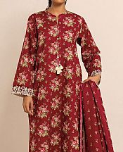 Khaadi Maroon Khaddar Suit- Pakistani Winter Dress