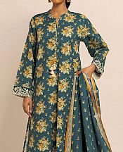 Khaadi Teal Khaddar Suit- Pakistani Winter Dress