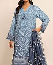 Khaadi Baby Blue Khaddar Suit- Pakistani Winter Dress