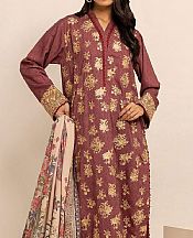 Khaadi Auburn Red Karandi Suit- Pakistani Winter Clothing