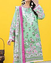 Khaadi Pastel Green Lawn Suit- Pakistani Lawn Dress
